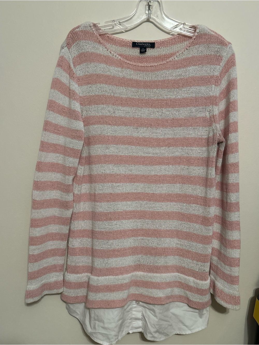 Chadwick’s Stripe Sweater With Blouse Size Medium